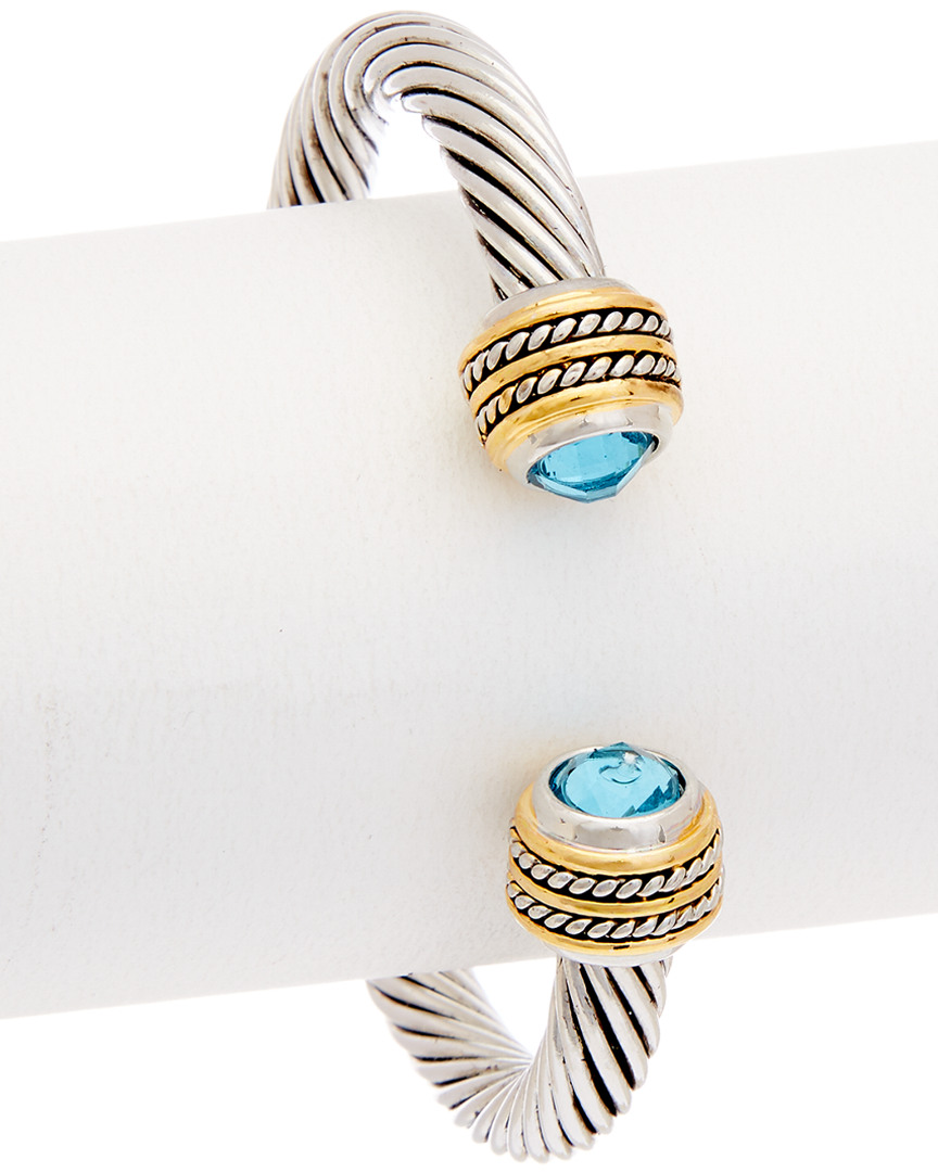 Image of Juvell K Two-Tone Plated Blue Topaz Bangle