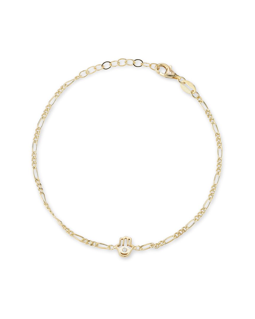 Sphera Milano 14k Over Silver Cz Hamsa Bracelet