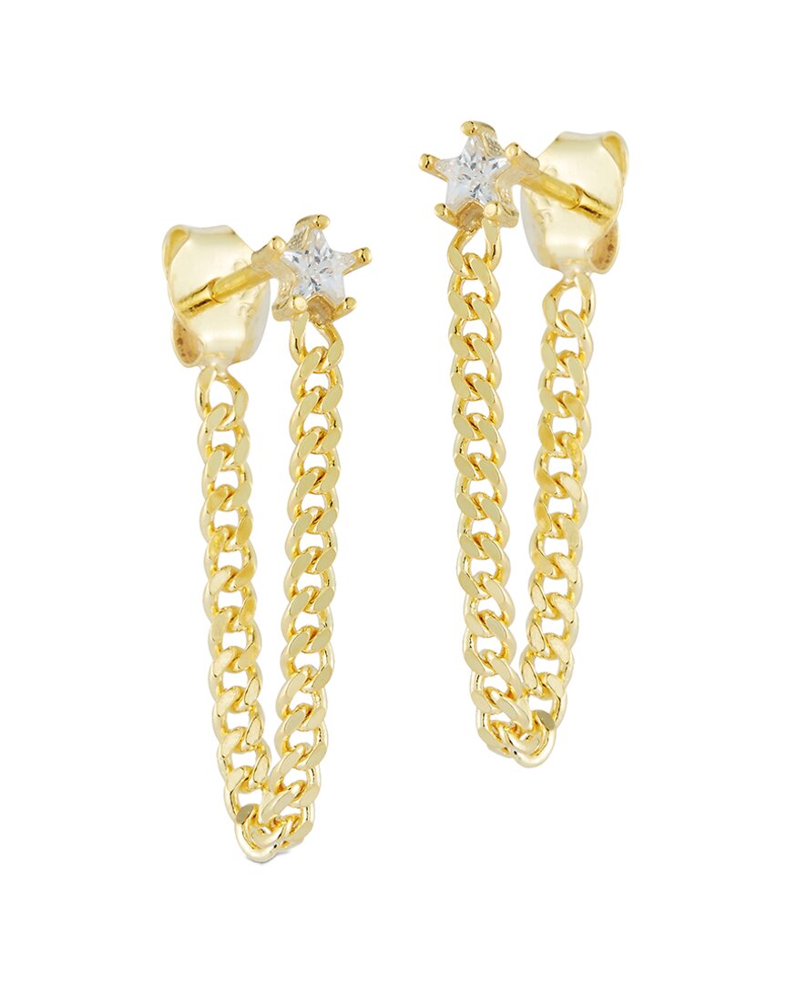 Sphera Milano 14k Over Silver Cz Star Drop Earrings