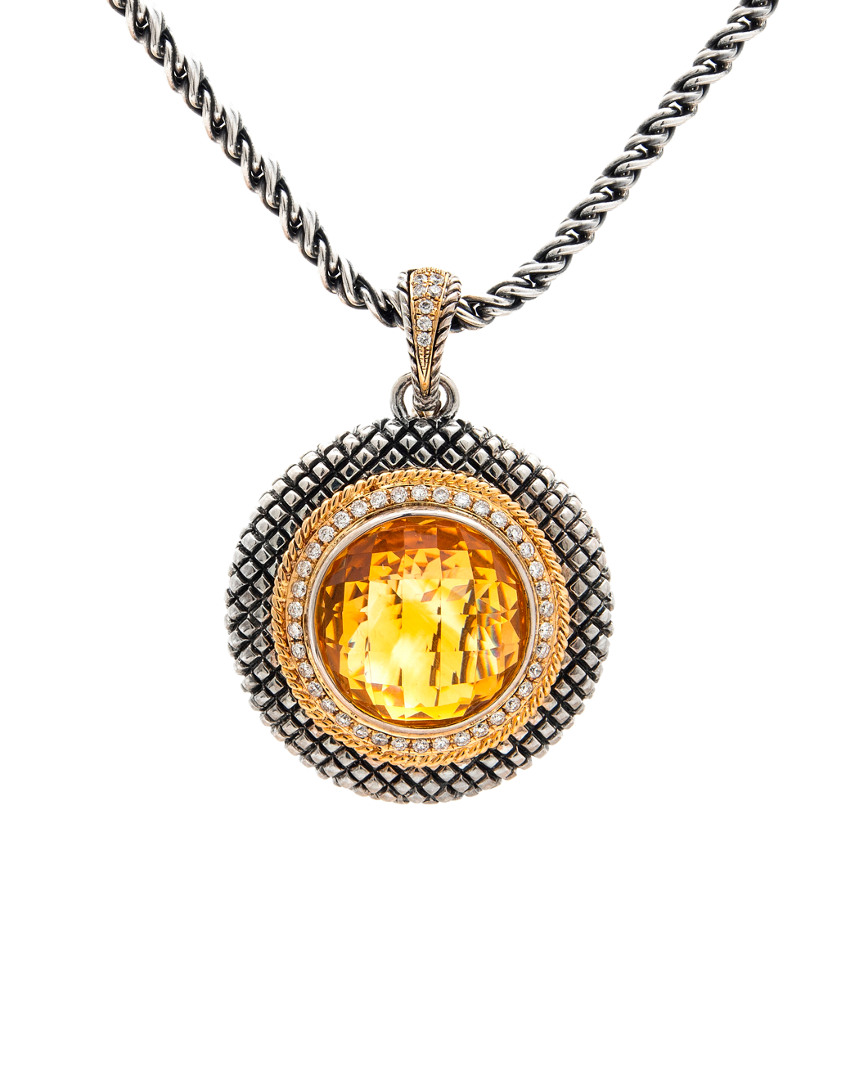 Andrea Candela Andréa Candela Rodeo 18k & Silver 0.42 Ct. Tw. Diamond & Citrine Necklace