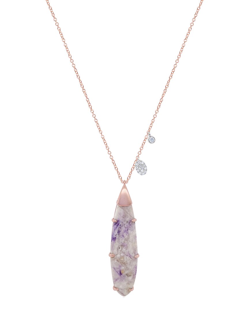 Meira T 14k Rose Gold 11.09 Ct. Tw. Diamond & Jasper Necklace