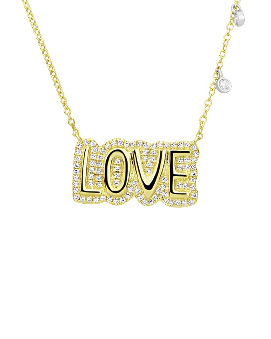 Meira T 14k Two-tone 0.35 Ct. Tw. Diamond Love Bubble Necklace