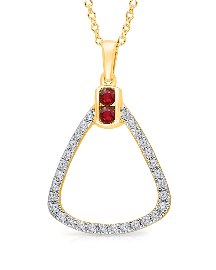 Shop Kallati 14k 0.30 Ct. Tw. Diamond & Ruby Pendant Necklace