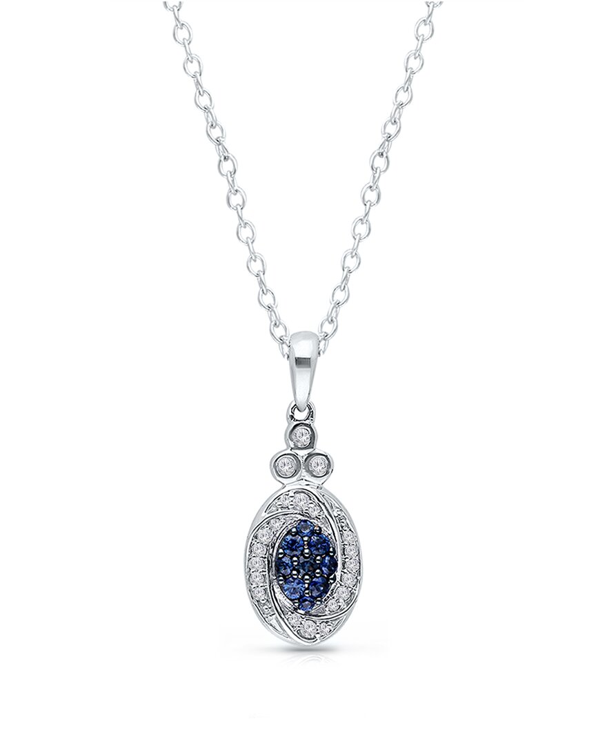 Shop Kallati 14k 0.25 Ct. Tw. Diamond & Blue Sapphire Pendant Necklace