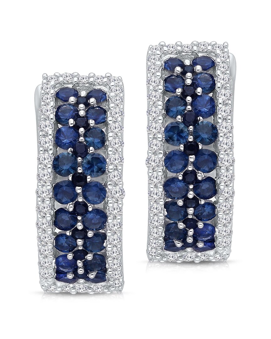 Kallati 14k 1.75 Ct. Tw. Diamond & Blue Sapphire Earrings