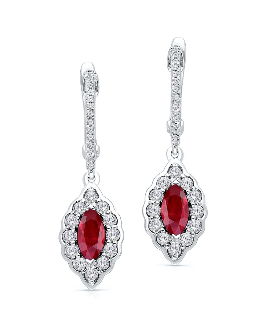 Kallati 14k 1.55 Ct. Tw. Diamond & Ruby Drop Earrings