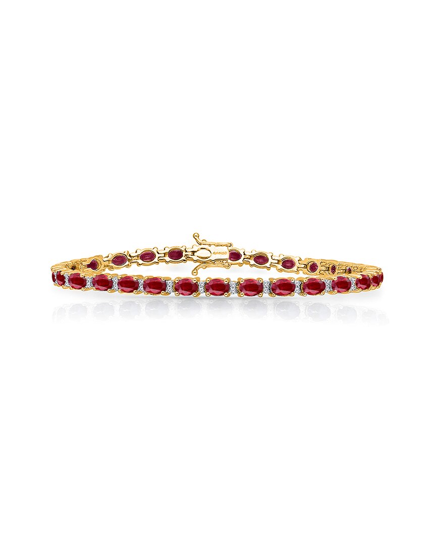 Kallati 14k Two-tone 13.65 Ct. Tw. Diamond & Ruby Bracelet