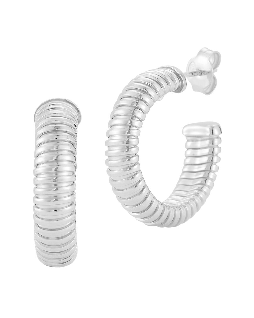 Chloe & Madison Chloe And Madison Silver Tubogas Hoops
