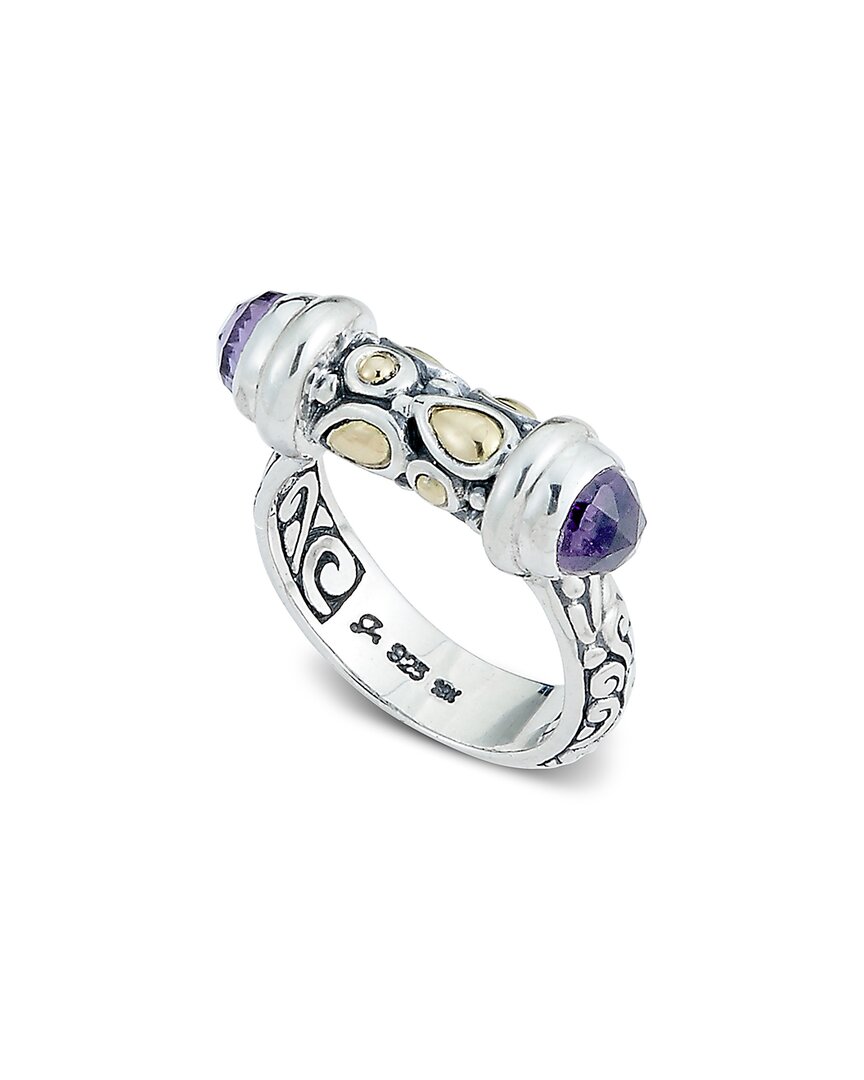 Samuel B. 18k Yellow Gold & Sterling Silver Amethyst Bullet Ring