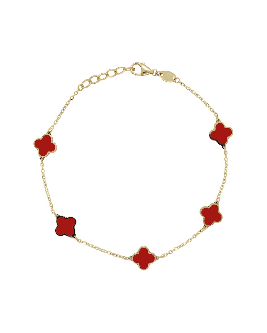 Italian Gold Sabrina Designs 14k Coral Station Bracelet