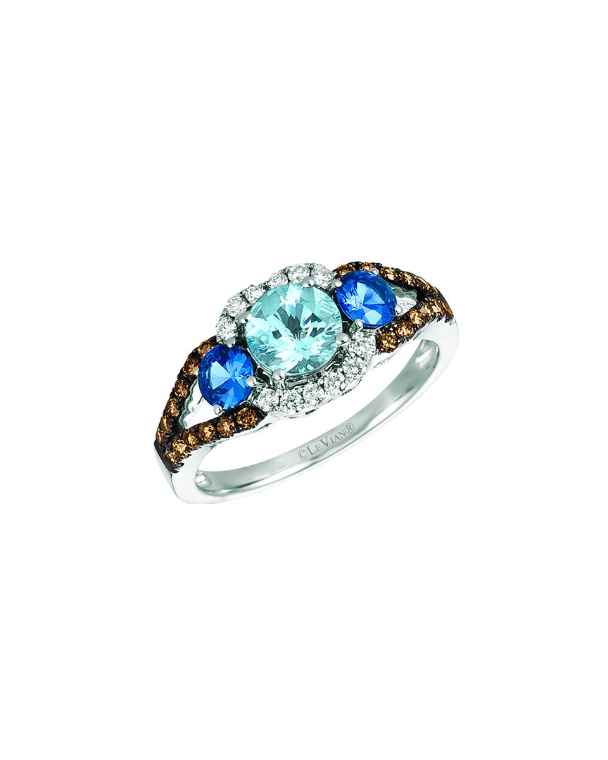 Le Vian 14k 1.47 Ct. Tw. Diamond & Aquamarine Ring In Metallic