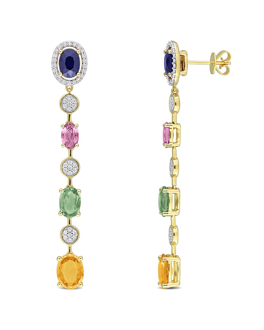 Rina Limor 14k 8.39 Ct. Tw. Gemstone Earrings