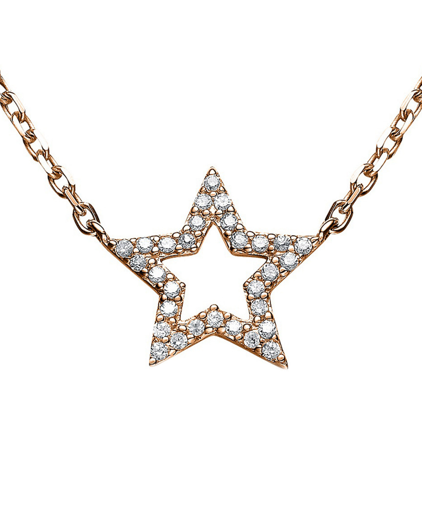 Genevive 14k Rose Gold Vermeil Cz Star Necklace