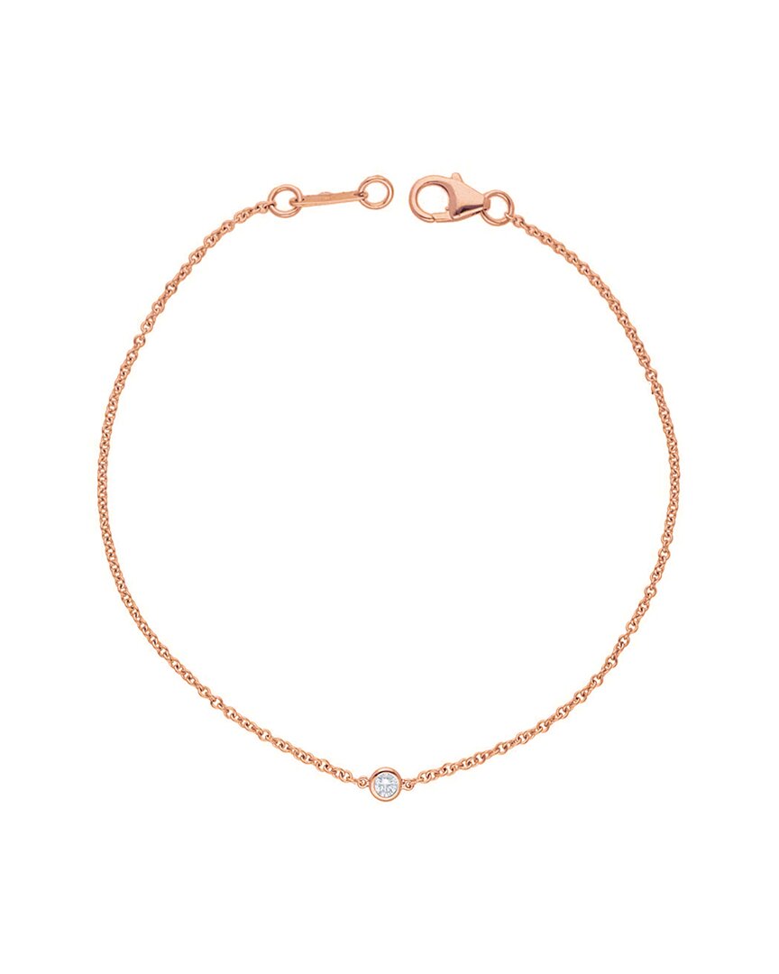 Shop Diana M. Fine Jewelry 14k Rose Gold 0.15 Ct. Tw. Diamond Chain Bracelet