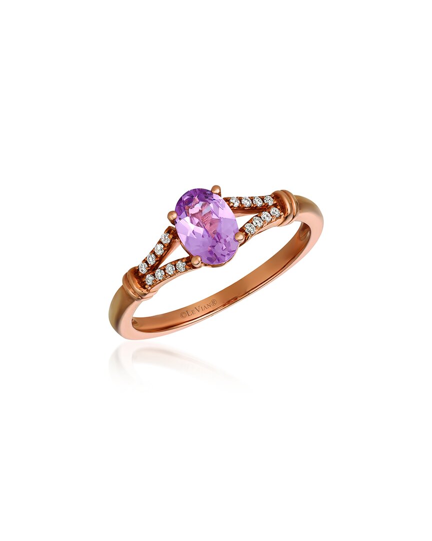 Le Vian ® 14k Strawberry Gold® 0.66 Ct. Tw. Diamond & Rose Spinel Ring