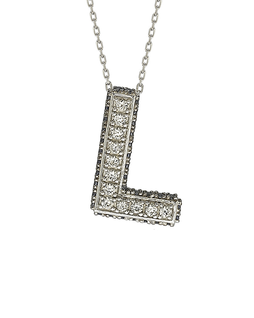 Shop Suzy Levian Silver 0.77 Ct. Tw. Gemstone Initial Necklace (a-z)