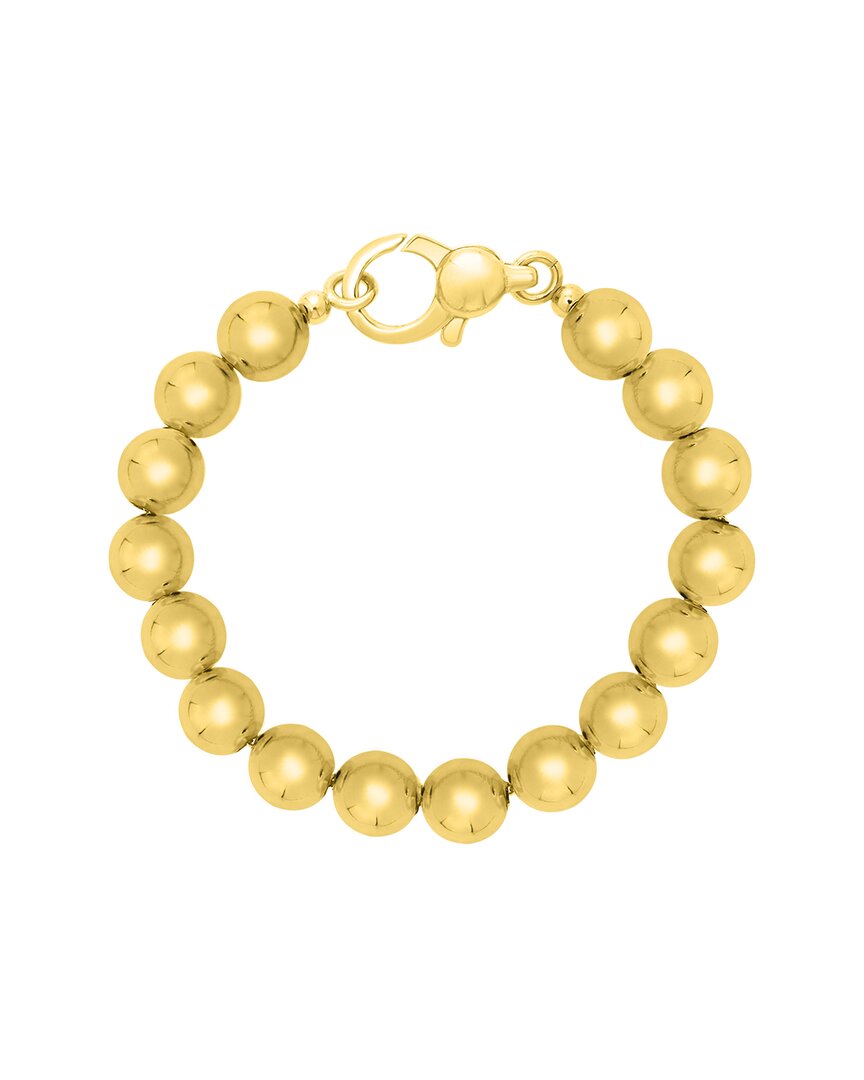 Italian Gold Over Silver 14k Bead Bracelet