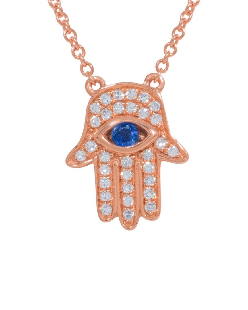 Diana M. Fine Jewelry 14K Rose Gold 0.16 ct. tw. Diamond & Sapphire Necklace