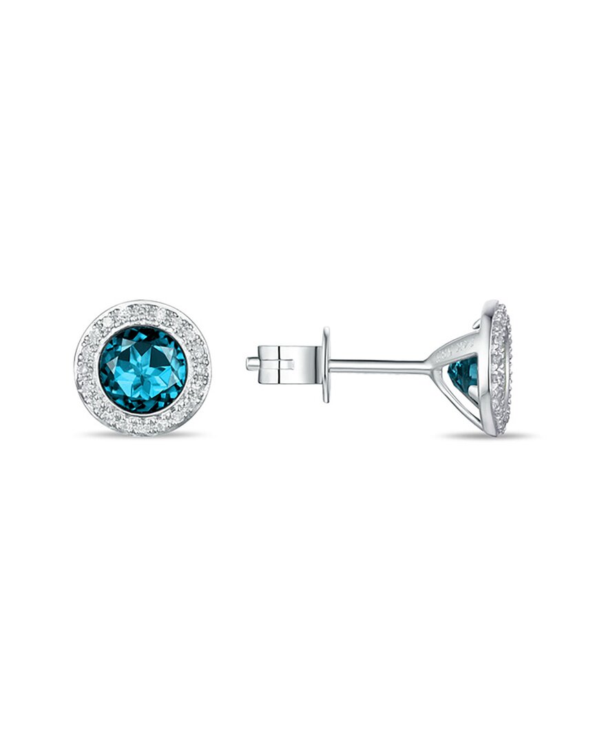Diana M. Fine Jewelry 14k 1.63 Ct. Tw. Diamond & Blue Topaz Earrings