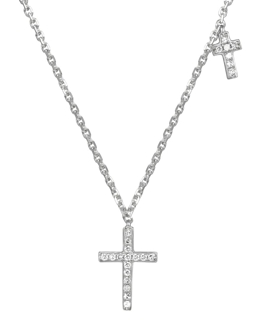 Diana M. Fine Jewelry 14k 0.07 Ct. Tw. Diamond Necklace In Metallic