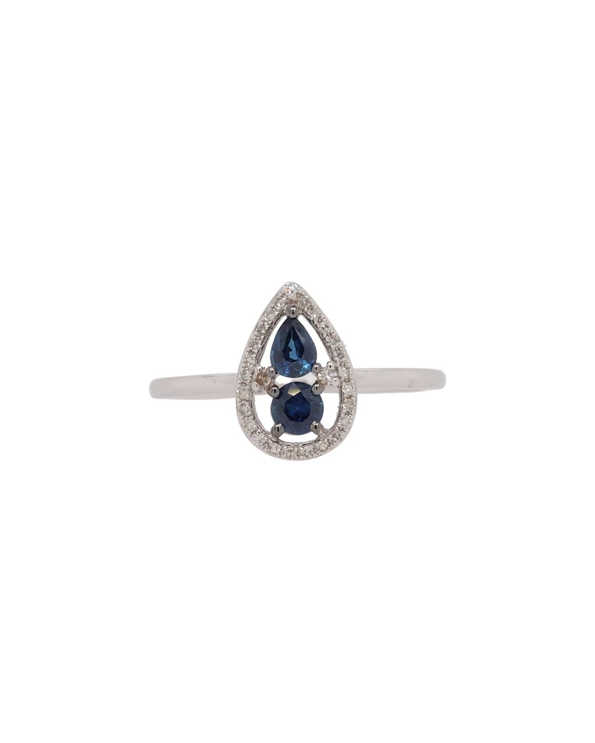 Diana M. Fine Jewelry 14k 0.53 Ct. Tw. Diamond & Sapphire Half-eternity Ring