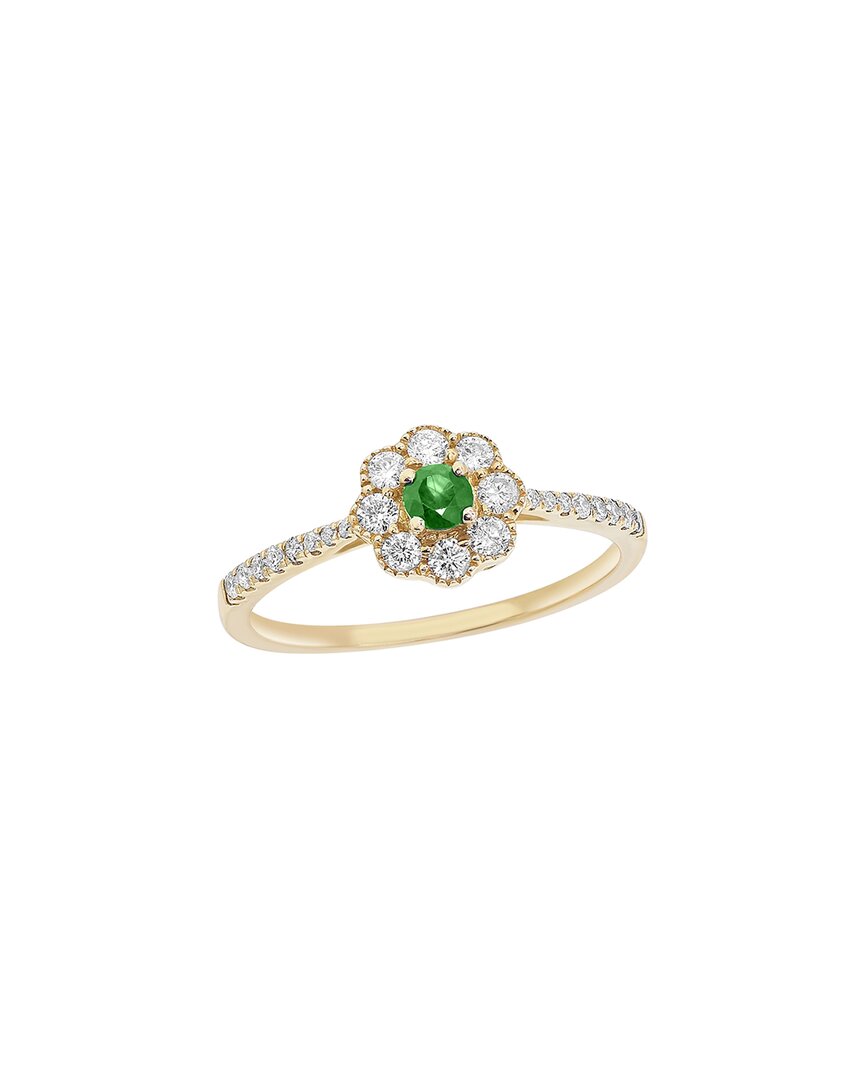 Diana M. Fine Jewelry 14k 0.52 Ct. Tw. Diamond & Emerald Half-eternity Ring