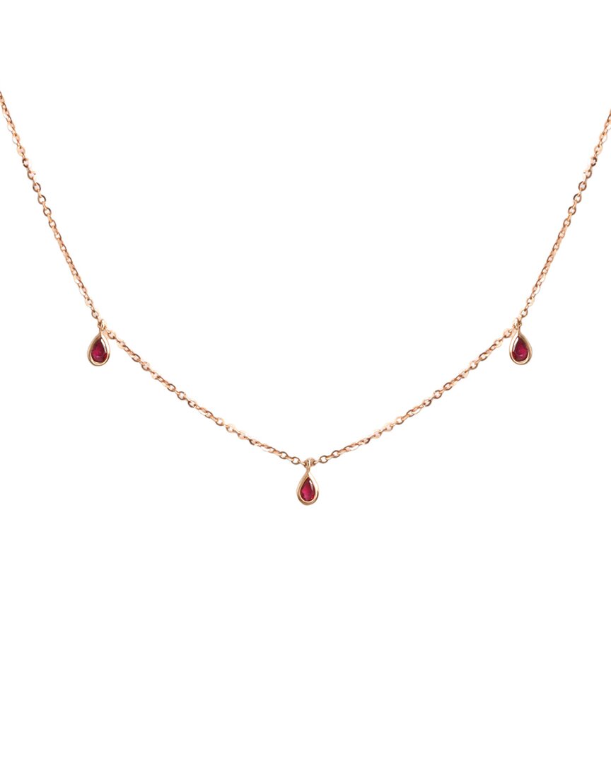 Diana M. Fine Jewelry 14k Rose Gold 0.92 Ct. Tw. Ruby Necklace