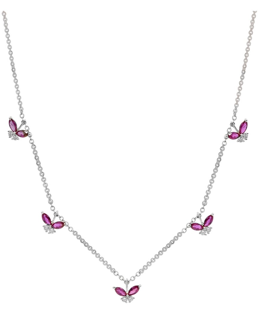 Diana M. Fine Jewelry 14K 1.10 ct. tw. Diamond & Ruby Necklace