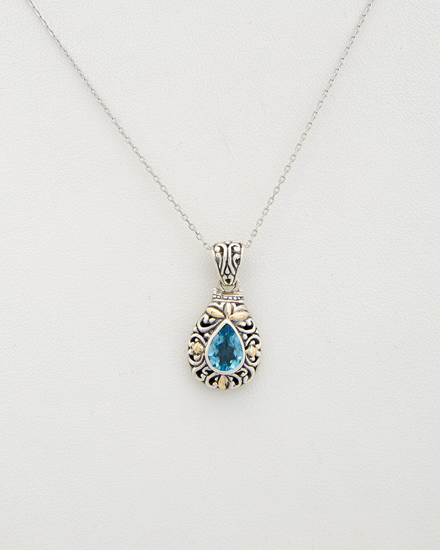 Phillip Gavriel 18k & Silver Blue Topaz Necklace