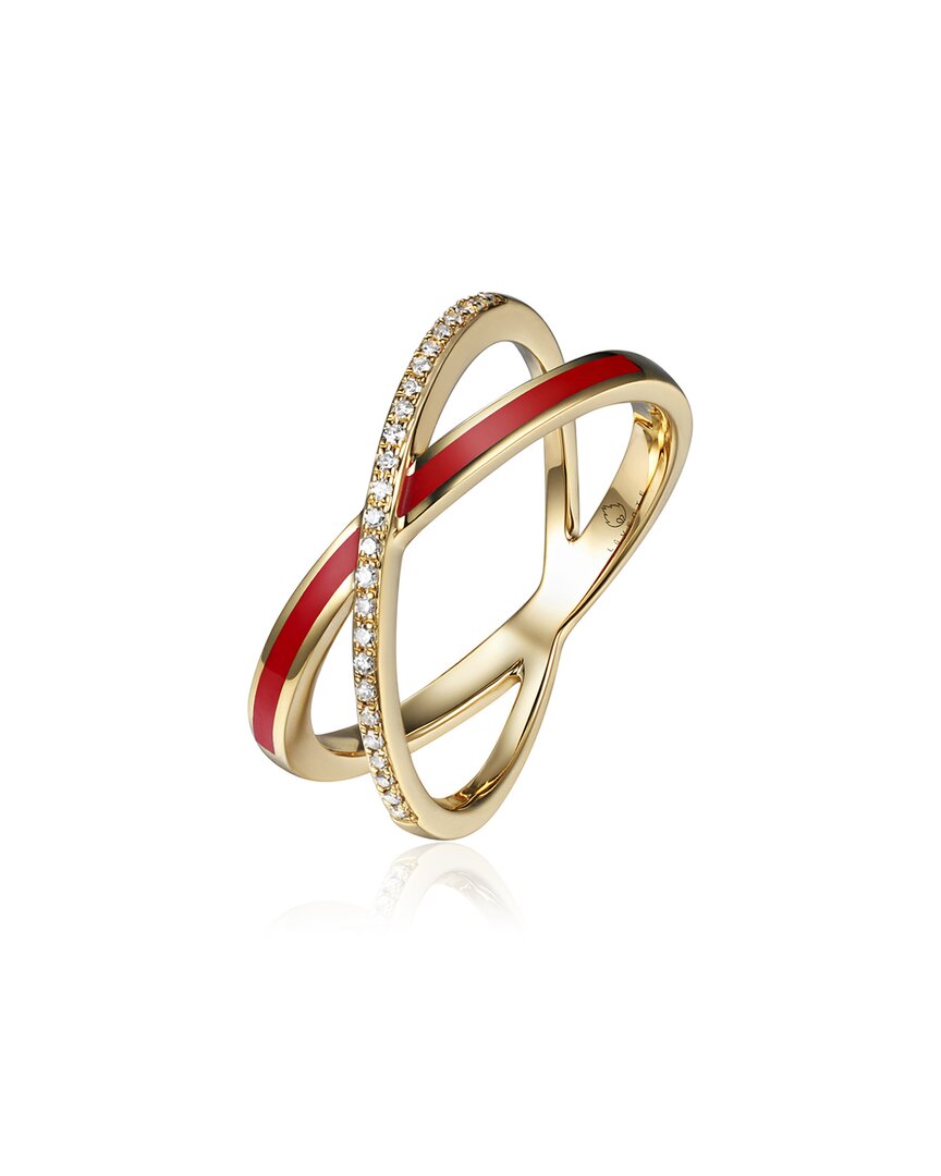 Diana M. Fine Jewelry 14k Diamond Enamel Half-eternity Ring