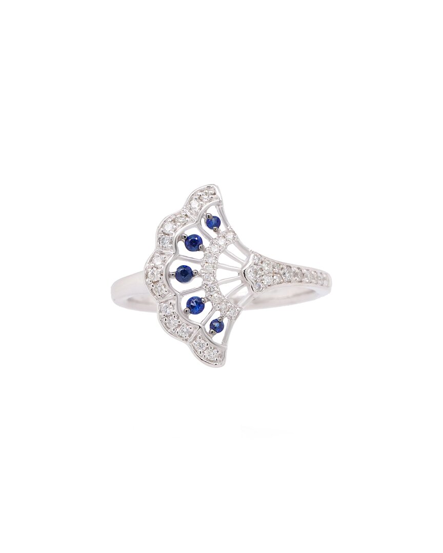 Diana M. Fine Jewelry 14k 0.32 Ct. Tw. Diamond & Sapphire Half-eternity Ring