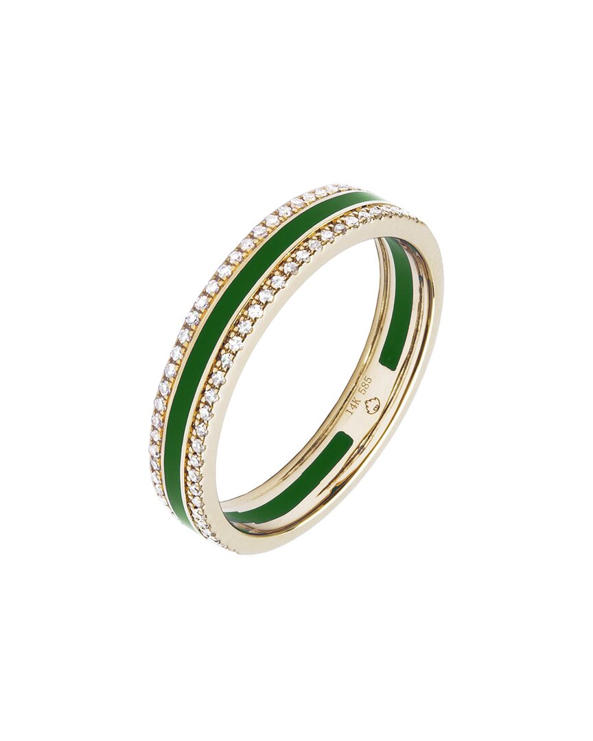 Diana M. Fine Jewelry 14k 0.14 Ct. Tw. Diamond Enamel Eternity Ring