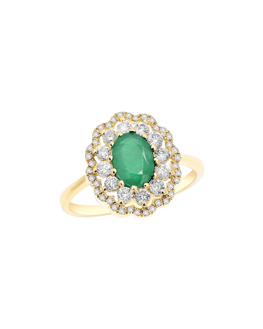 Diana M. Fine Jewelry 14k 1.35 Ct. Tw. Diamond & Emerald Half-eternity Ring