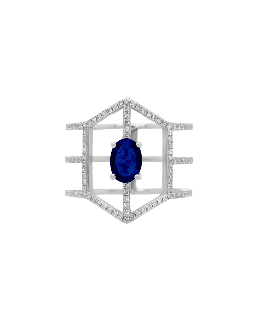 Diana M. Fine Jewelry 14K 1.25 ct. tw. Diamond & Sapphire Half-Eternity Ring