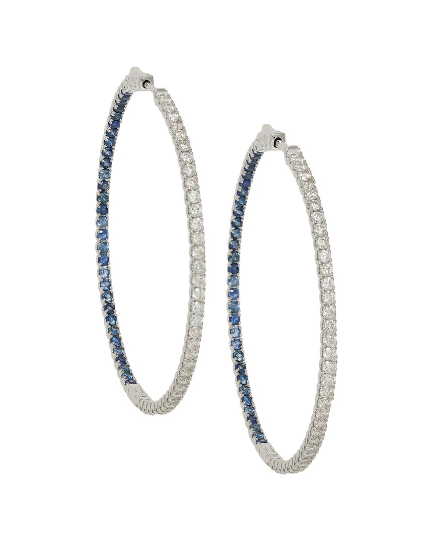Diana M. Fine Jewelry 14k 5.09 Ct. Tw. Diamond & Sapphire Earrings