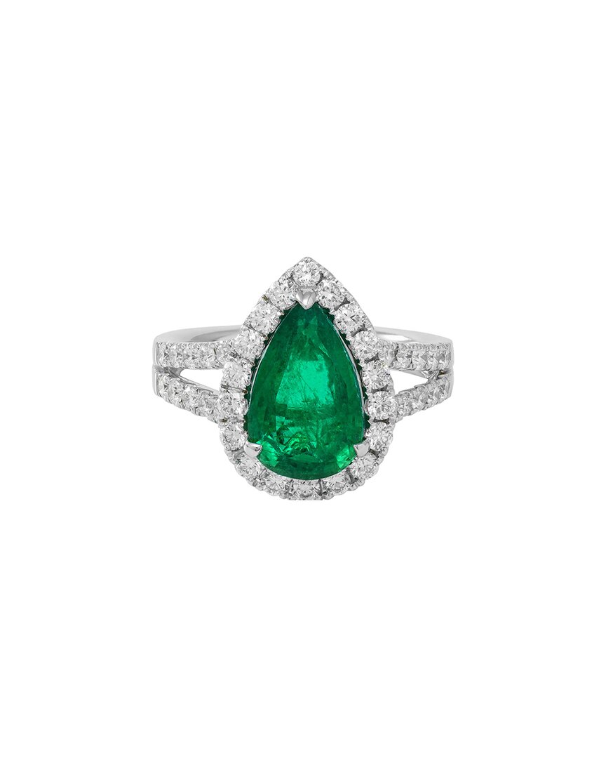 Diana M. Fine Jewelry 18K 4.23 ct. tw. Diamond & Emerald Half-Eternity Ring