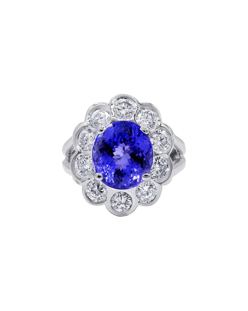 Diana M. Fine Jewelry 18k 8.58 Ct. Tw. Diamond & Tanzanite Half-eternity Ring