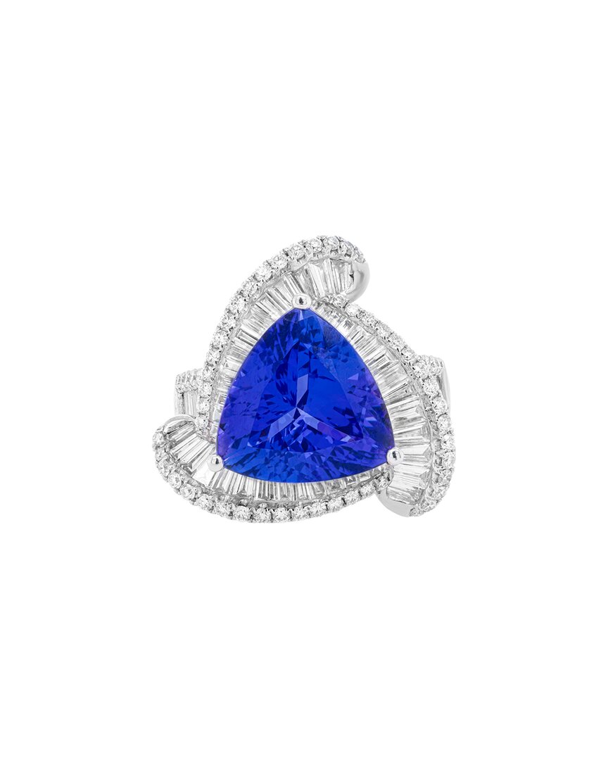 Diana M. Fine Jewelry 18k 10.39 Ct. Tw. Diamond & Tanzanite Half-eternity Ring