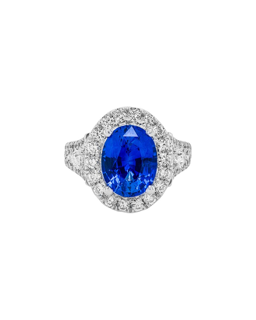 Diana M. Fine Jewelry 18k 6.26 Ct. Tw. Diamond & Sapphire Half-eternity Ring