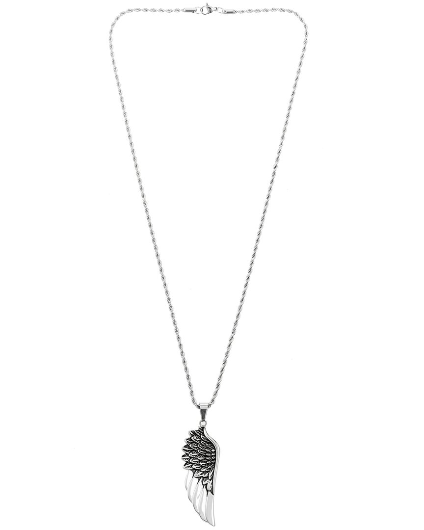Eye Candy La Luxe Collection Titanium Angel Wing Necklace