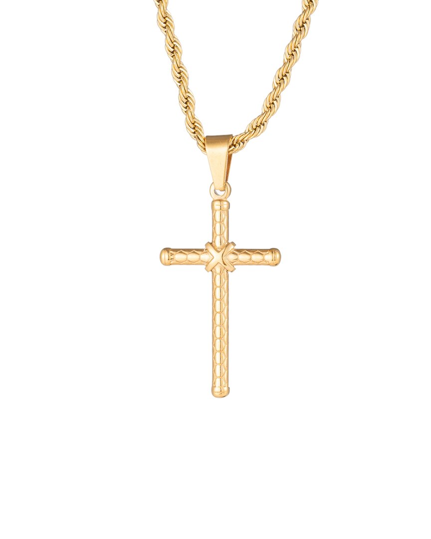 Eye Candy La Luxe Collection 18k Plated Cross Pendant Necklace