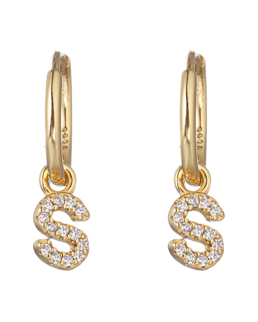 Eye Candy La Luxe Collection Silver Cz Initial Huggie Earrings (a-z)