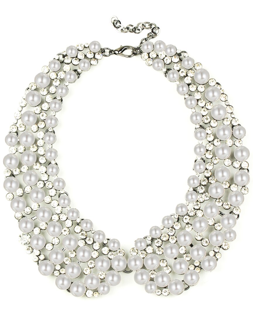 Eye Candy La Luxe Collection Glass Pearl Diana Statement Collar Necklace
