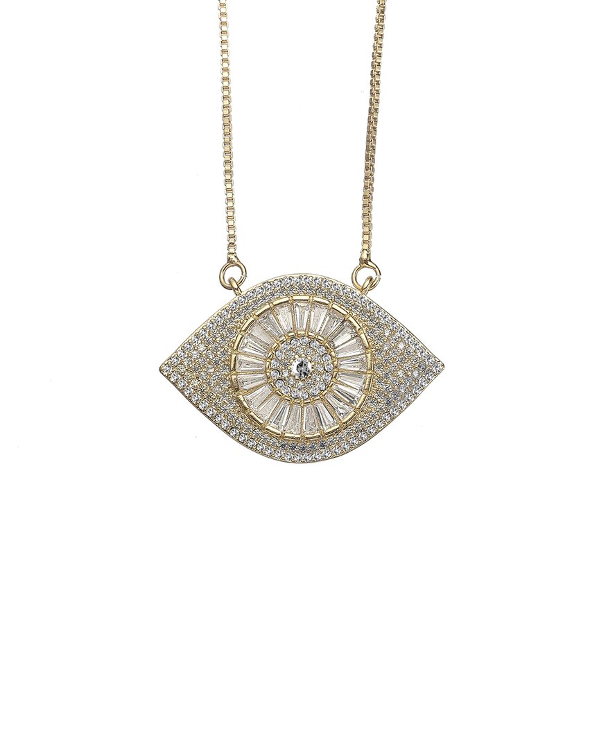 Eye Candy La Luxe Collection Silver Cz Evil Eye Necklace