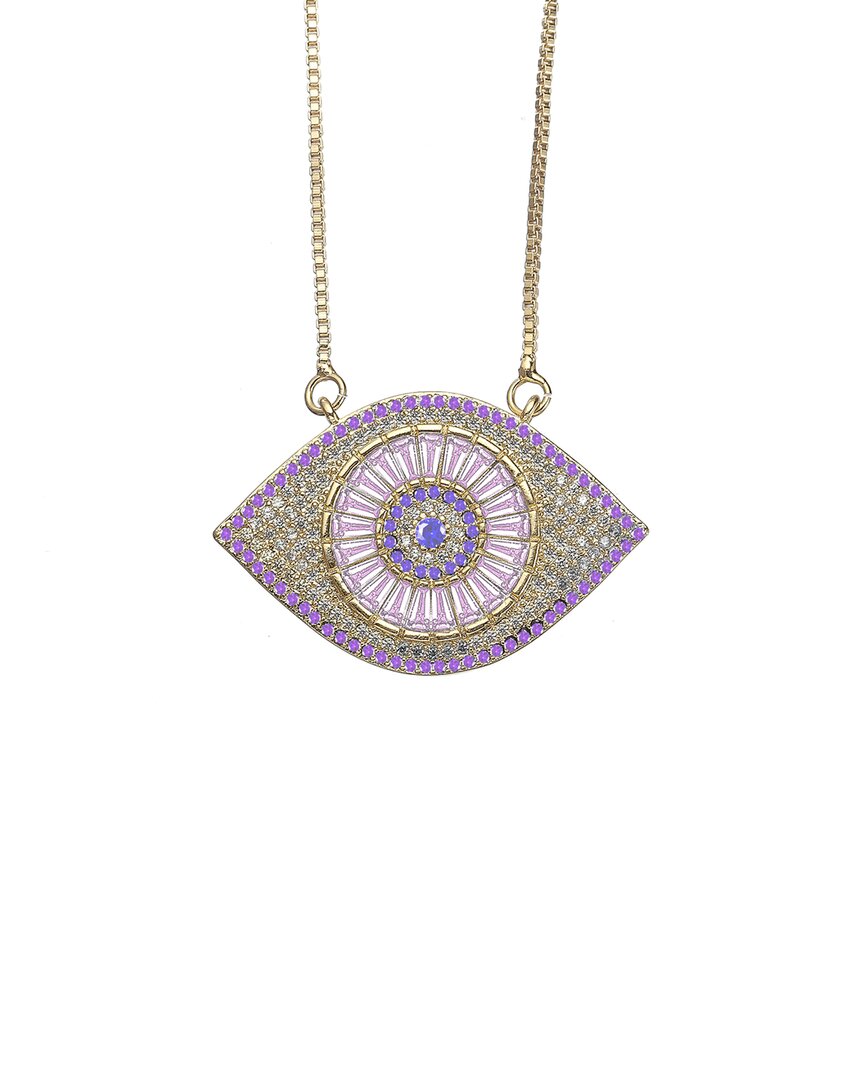 Eye Candy La Luxe Collection Silver Cz Evil Eye Necklace