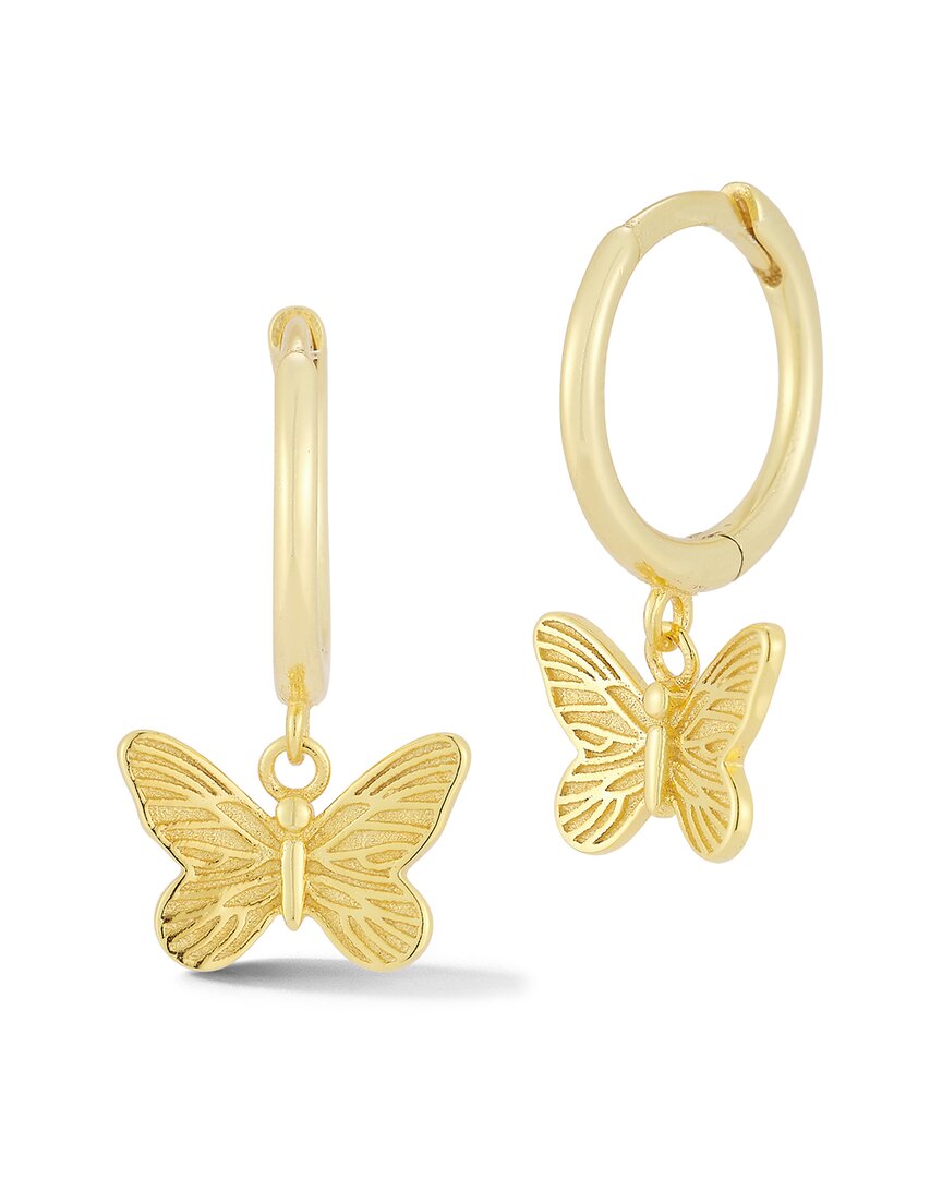 Glaze Jewelry 14k Over Silver Diamond Butterfly Hoops