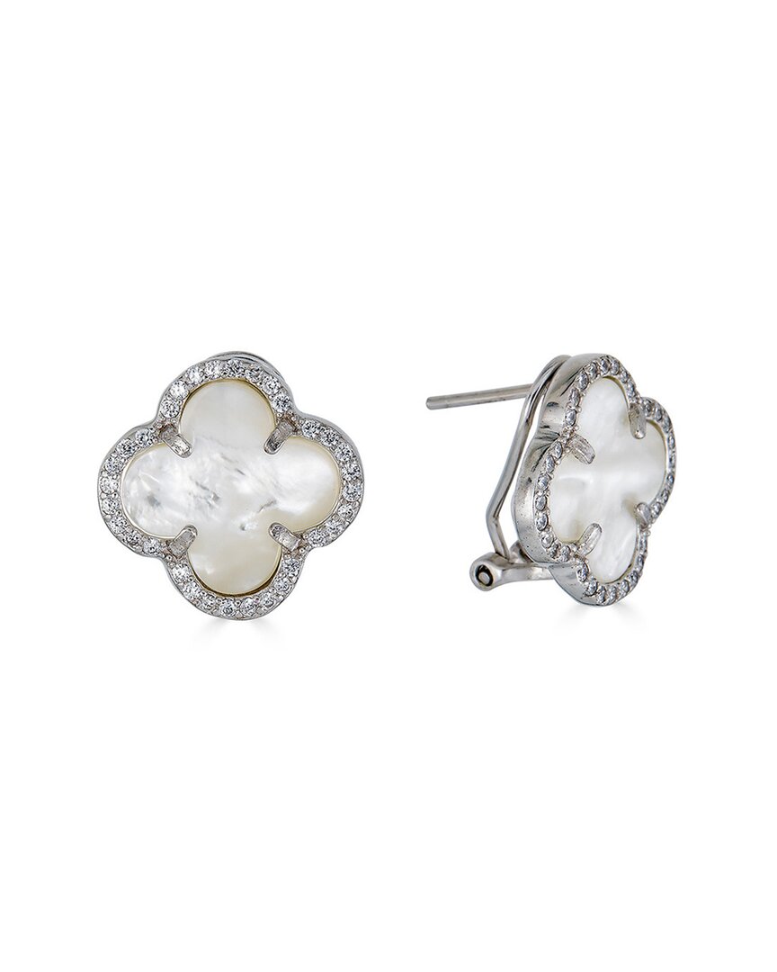 Belpearl Silver Freshwater Pearl Cz Earrings