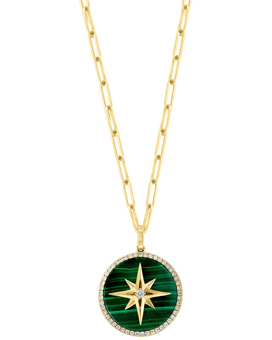 Effy Fine Jewelry 14K 4.97 ct. tw. Diamond & Malachite Pendant Necklace