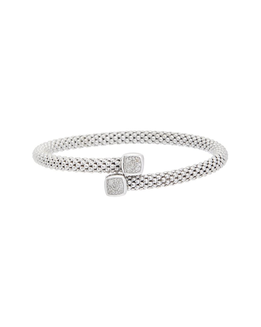 Meshmerise Mesh 18k Over Silver 0.15 Ct. Tw. Diamond Bangle Bracelet