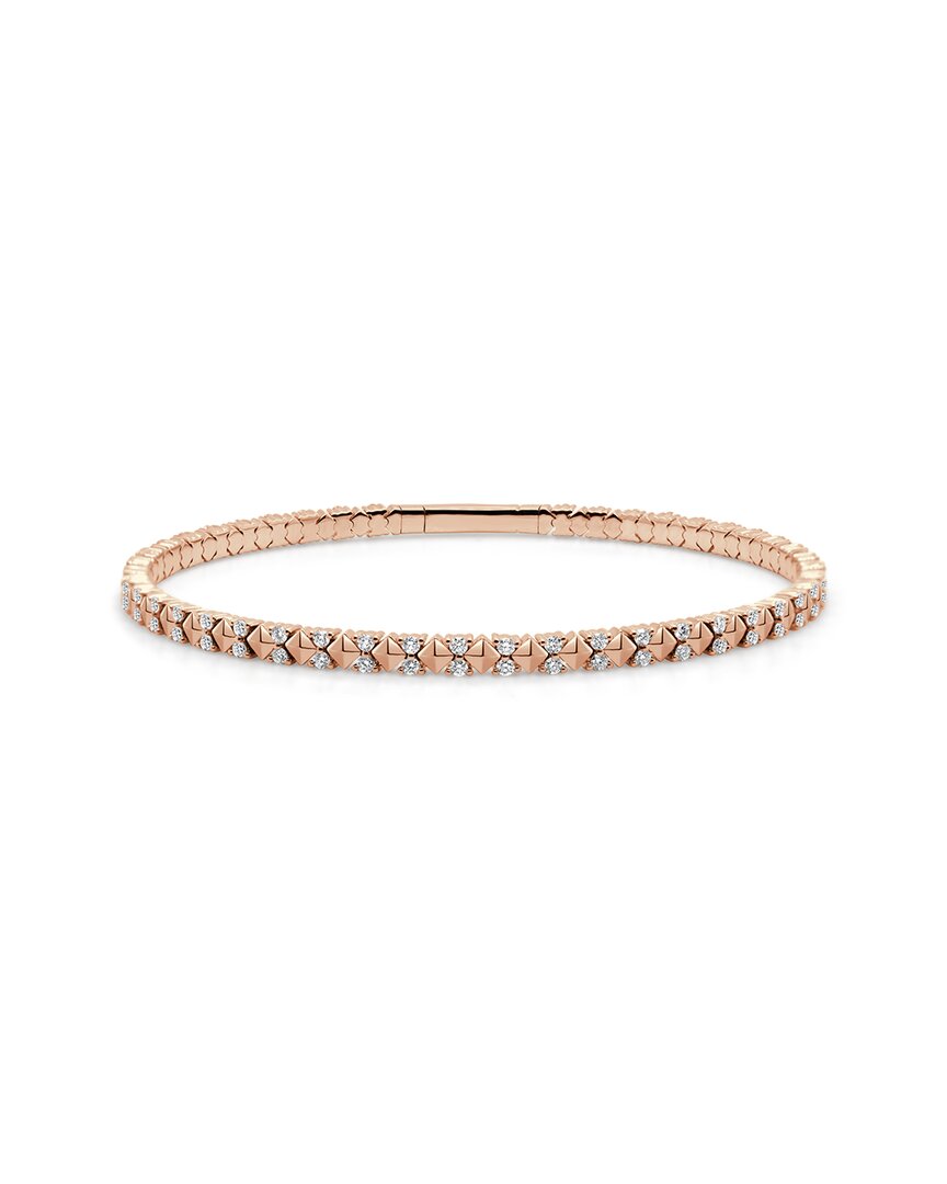 Sabrina Designs 14k Rose Gold 1.00 Ct. Tw. Diamond Stackable Flexible Bangle Bracelet